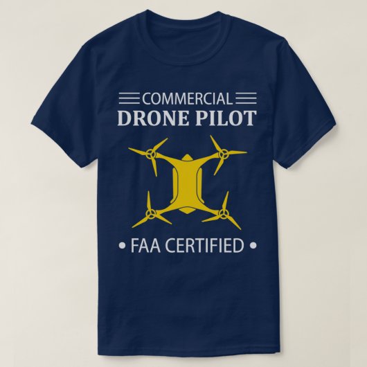 Piloot met FAA-vergunning voor gecertificeerde com T-shirt (Design voorkant)