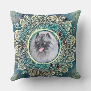 Piloot met Kees op bluegreen mandala Kussen