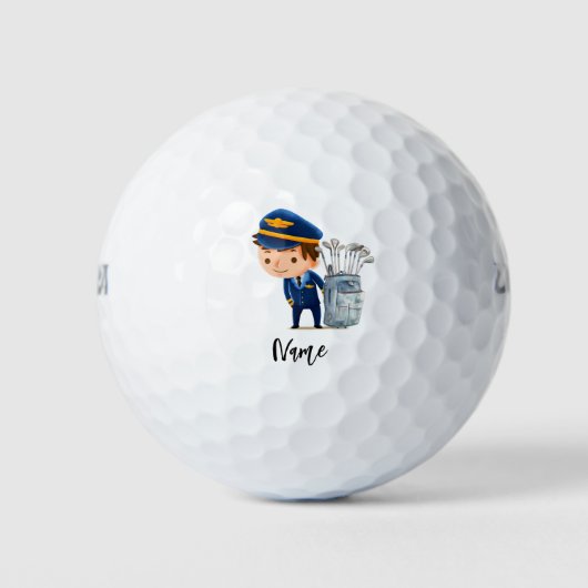 Piloot met naam golfballen (Voorkant)