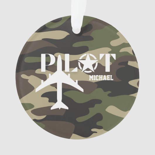 Piloot & Militair vliegtuig, Camouflage, Minimalis Ornament (voorkant)