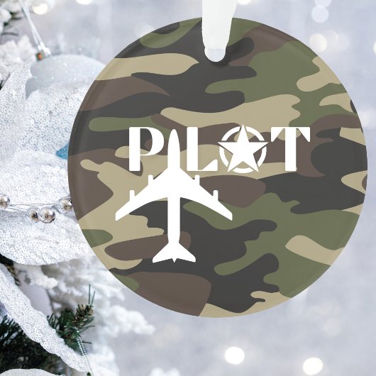 Piloot & Militair vliegtuig, Camouflage, Minimalis Ornament