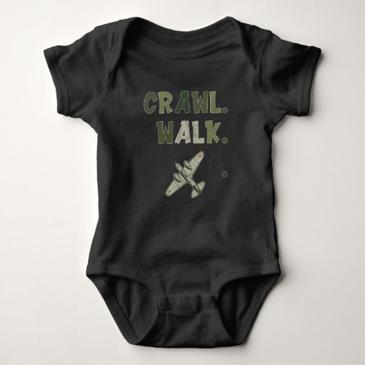 Piloot Militaire Baby, Crawl Walk Militaire Heliko Romper (Voorkant)
