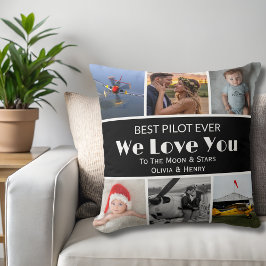 Piloot Modern 'We Love You' Aangepaste Fotocollage Kussen