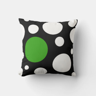 Piloot modern zwart wit en groen met cirkels kussen