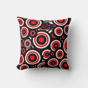 Piloot modern zwart, wit en rood met cirkels kussen