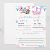 Piloot of prinses Baby Voorspelling en Advies Kaar Kaart (Voorkant / Achterkant)