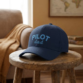 Piloot Papa Blauwe Aviation Aangepaste Naam Pensio Geborduurde Pet