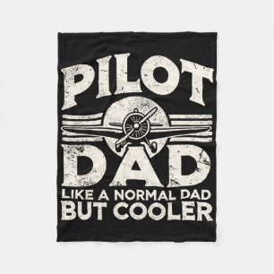 Piloot papa vliegtuig fleece deken