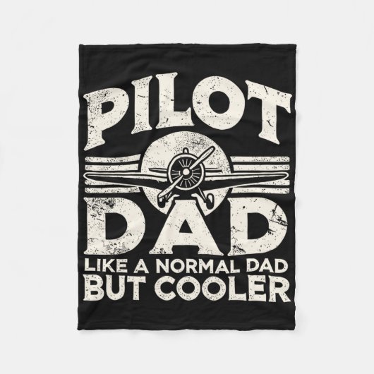 Piloot papa vliegtuig fleece deken (Voorkant)