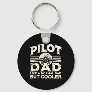Piloot papa vliegtuig sleutelhanger