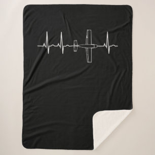 Piloot Pilot Heartbeat Flying Gift Sherpa Deken
