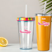 Piloot Pink Cessna Vliegtuig Custom Name Girly Sticker