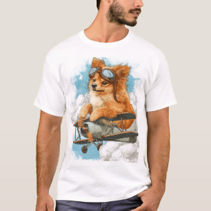 Piloot Pomeranian � Vliegende Ace Hond T-shirt