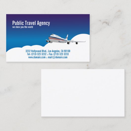 Piloot reisbureau reisgids visitekaartje (Voorkant / Achterkant)
