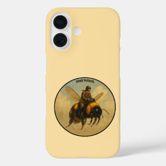 piloot rijdt op een vliegende gigantische honingb iPhone 16 hoesje