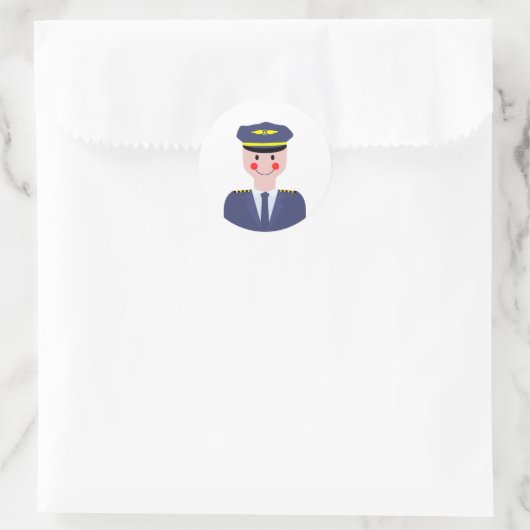 Piloot Ronde Sticker (Tas)