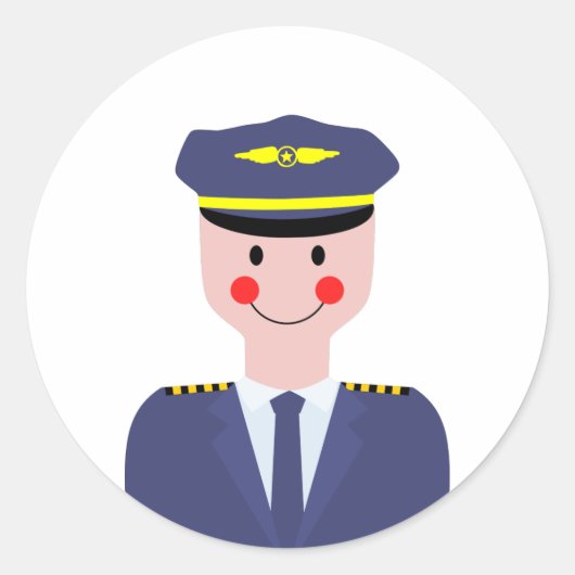 Piloot Ronde Sticker (Voorkant)