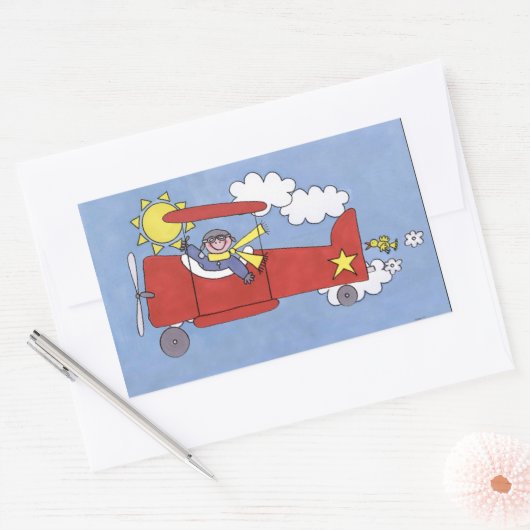 piloot-sticker rechthoekige sticker (Envelop)