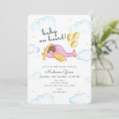 Piloot Teddy Bear Balloon Airplane Baby shower Kaart (Staand voorkant)