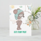 Piloot Teddy Bear doop Collectie - Voor een dromer Feestdagenkaart (Staand voorkant)