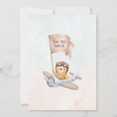 Piloot Teddybeer Babyshower Uitnodiging (Achterkant)