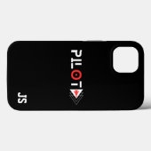 Piloot Typografie & Jet vliegtuig, Monogrammed, Ee Case-Mate iPhone Case (Achterkant (horizontaal))