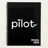  'Piloot' typografie, vliegtuig & foto, monogram Planner (Voorkant)