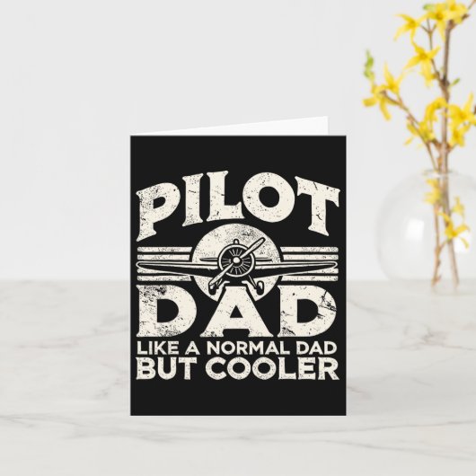 Piloot Vader Vliegtuig  Kaart (Gele Bloem)