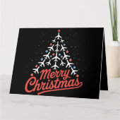 piloot van een kerstboom in een vliegtuig kaart (Voorkant)