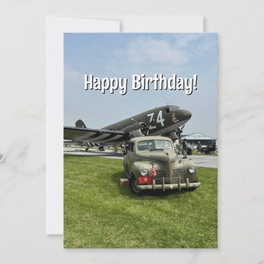 Piloot Verjaardag  Vliegtuig Militair Grappig Kaart (Voorkant)