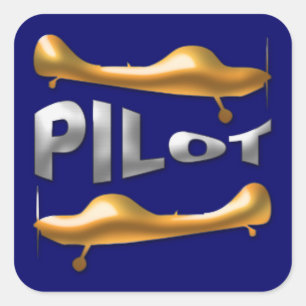 Piloot Vierkante Sticker