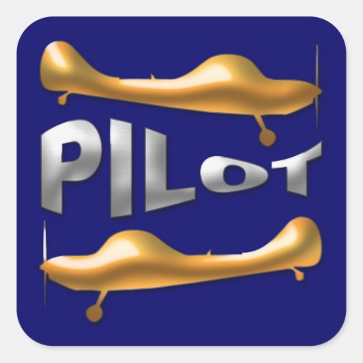 Piloot Vierkante Sticker (Voorkant)