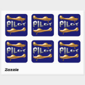Piloot Vierkante Sticker (Vel)