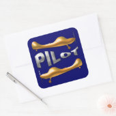 Piloot Vierkante Sticker (Envelop)