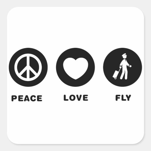 Piloot Vierkante Sticker (Voorkant)