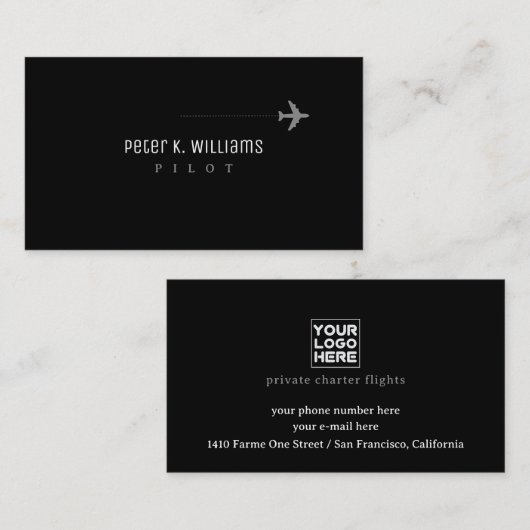 Piloot visitekaartje met een vliegtuig (Voorkant / Achterkant)