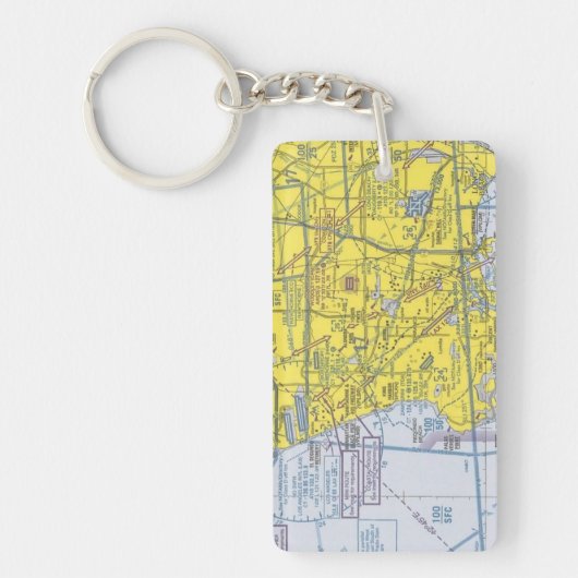 Piloot vliegende Socal kaart sleutelhanger (Voorkant)