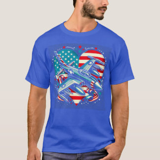 Piloot Vliegtuig Amerikaanse Vlag USA Vrouwen  Sp T-shirt