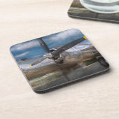 Piloot - Vliegtuig - de B-29-superfort Bier Onderzetter (Linkerzijde)