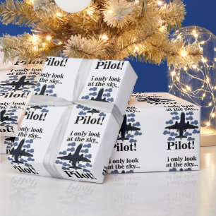 Piloot Vliegtuig Ik Kijk Alleen Naar De Lucht Pilo Cadeaupapier