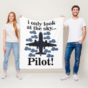 Piloot Vliegtuig Ik Kijk Alleen Naar De Lucht Pilo Fleece Deken