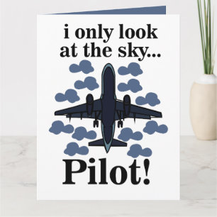 Piloot Vliegtuig Ik Kijk Alleen Naar De Lucht Pilo Kaart