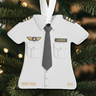 Piloot Vliegtuig Kapitein Luchtvaart Kerstmis Ornament