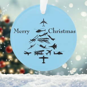Piloot Vliegtuig Kerstboom WW2 Vliegen Eenvoudig Ornament
