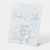 Piloot Vliegtuig Kostbare Cargo Books Geschenken Reclamebord Met Voetstuk (Voorkant)