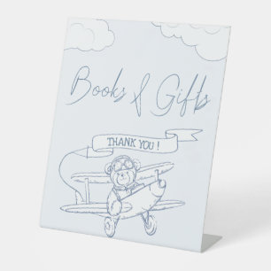 Piloot Vliegtuig Kostbare Cargo Books Geschenken Reclamebord Met Voetstuk