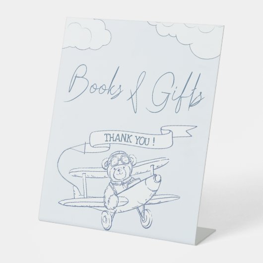 Piloot Vliegtuig Kostbare Cargo Books Geschenken Reclamebord Met Voetstuk (Voorkant)