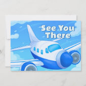 Piloot - Vliegtuigjongen Verjaardag uitnodiging (Achterkant)