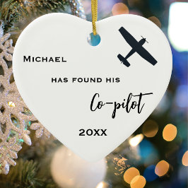 Piloot Vond Foto van zijn Co-Pilot in het Vliegtui Keramisch Ornament