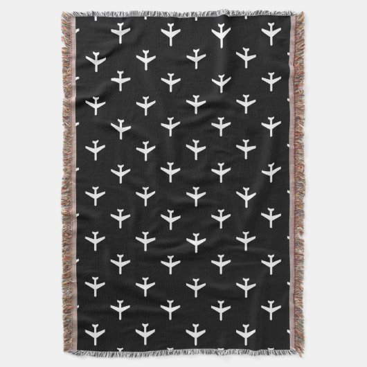 Piloot voor zwarte en witte moderne vliegtuigen deken (Voorkant Verticaal)